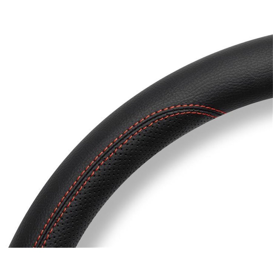 Coprivolante Truck Comfort pvc nero/cuciture rosse 44-46 cm