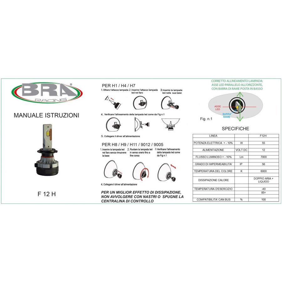 Lampadine led F12H H11 12V 55W