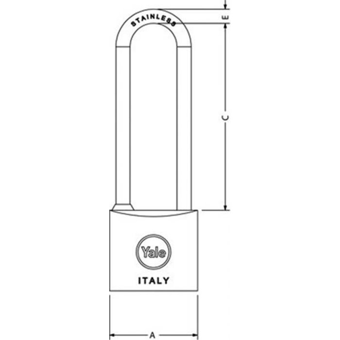 Lucchetto marino 40 mm arco lungo 