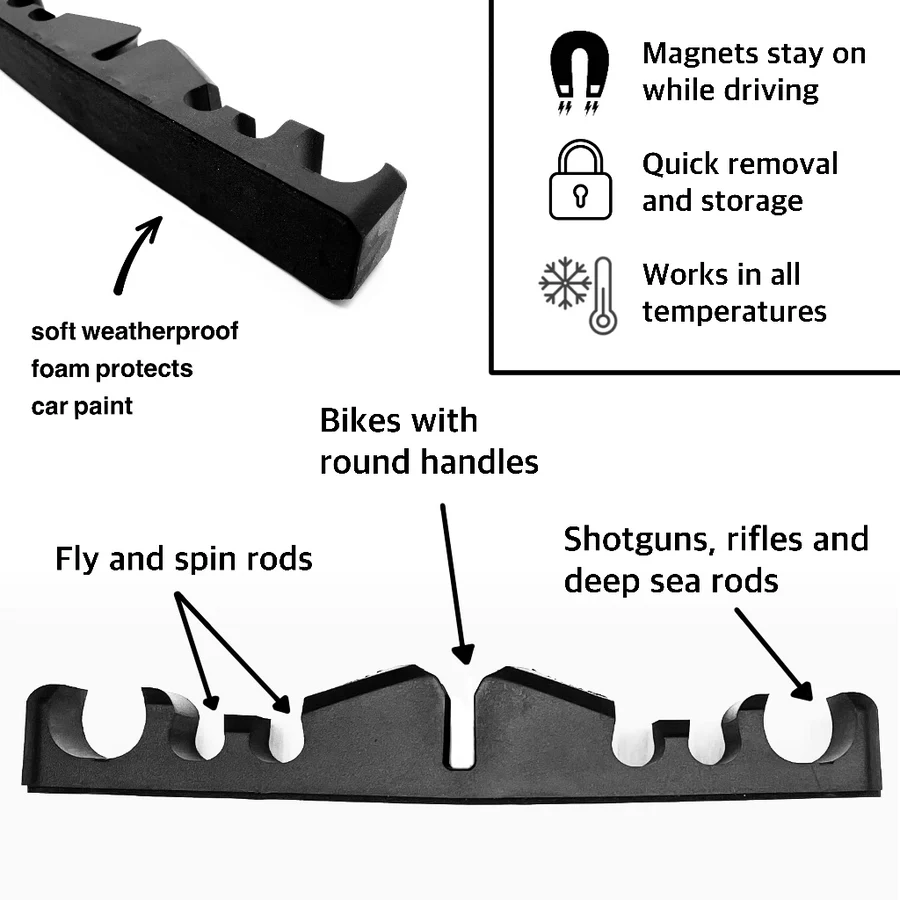 Protezione magnetica auto per canne da pesca, fucili e biciclette