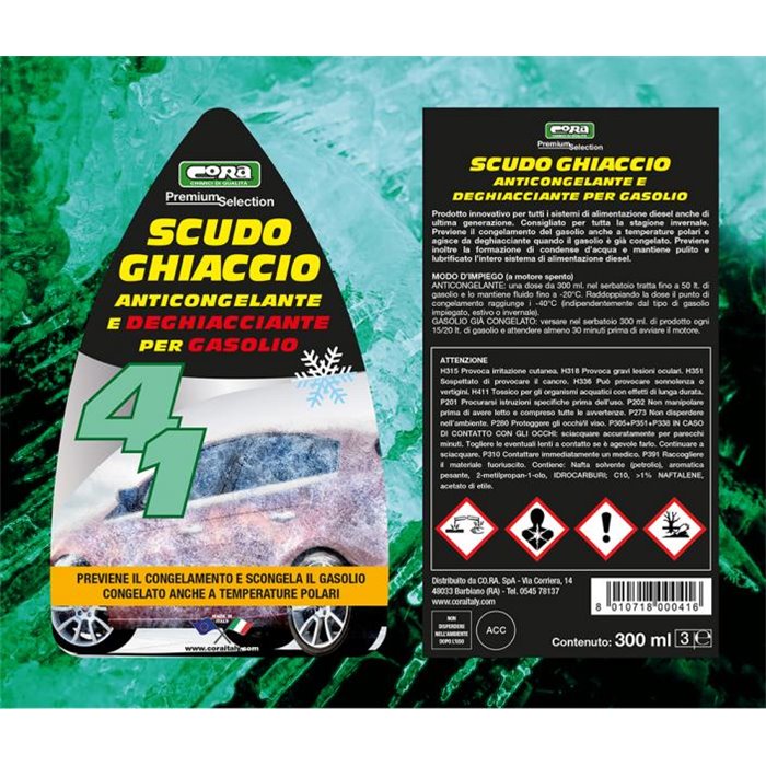 Anticongelante e deghacciante per gasolio Scudo Ghiaccio 300 mL