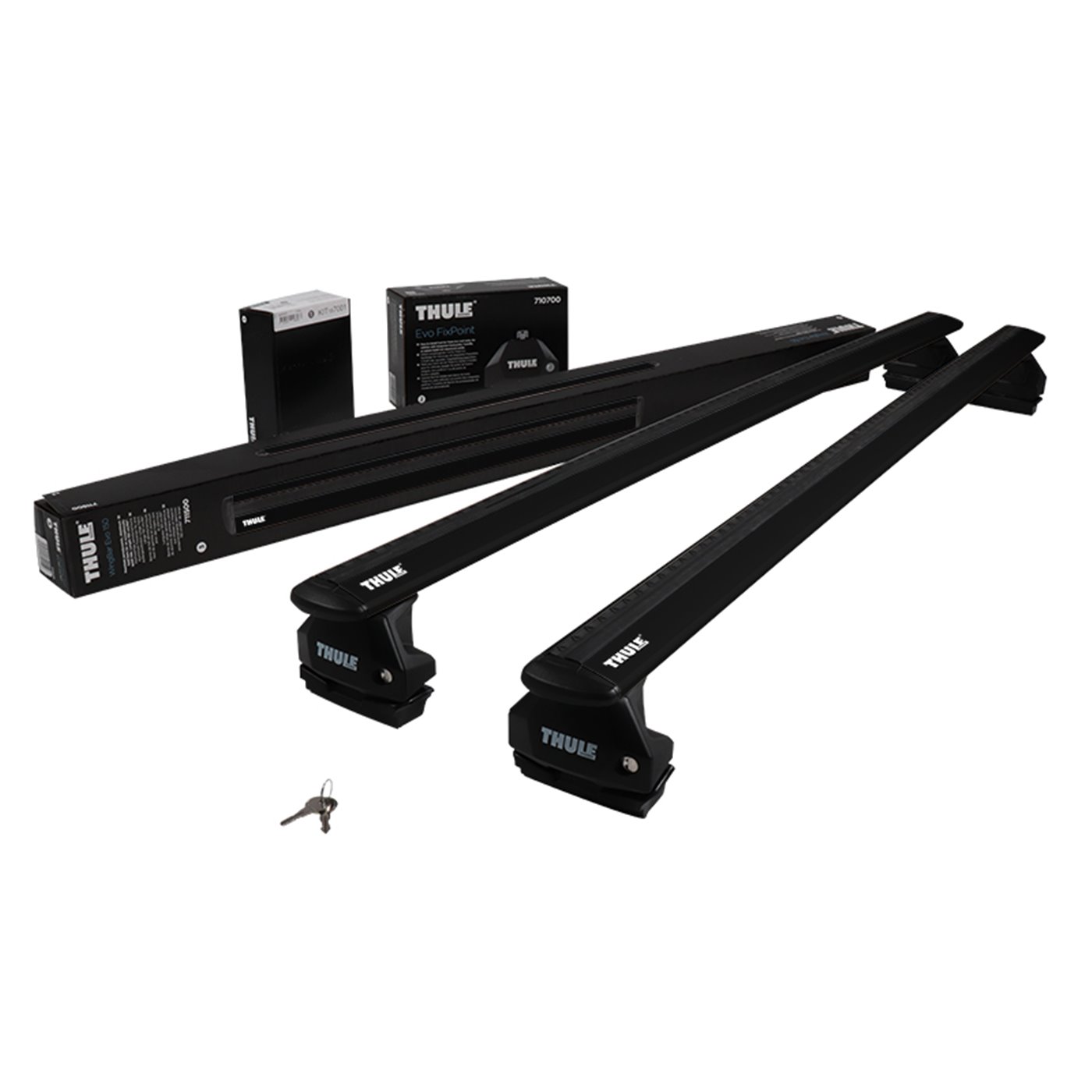 Thule Evo WingBar (con nuovo piede Evo) - Soluzione composta Barre in alluminio color nero sicure e silenziose