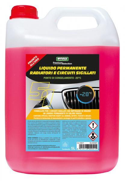 Liquido Permanente Radiatori E Circuiti Sigillati -20°c Rosso 5 L